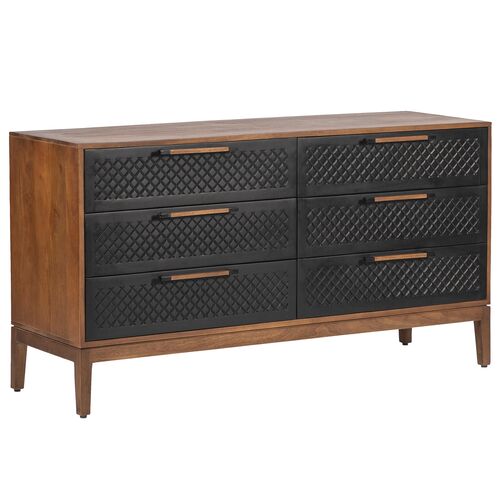 Tate 6-Drawer Dresser, Black/Sea Drift