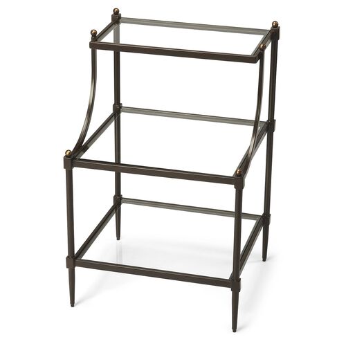 Liv Tiered Glass Side Table, Bronze~P77167860