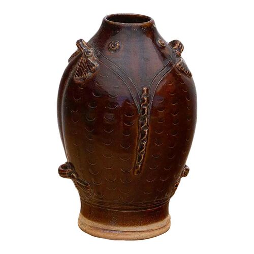 Mid-Century Glazed Fish Shape Vase~P77739014