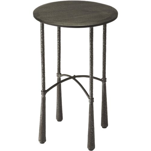 August Industrial Chic Side Table, Gray