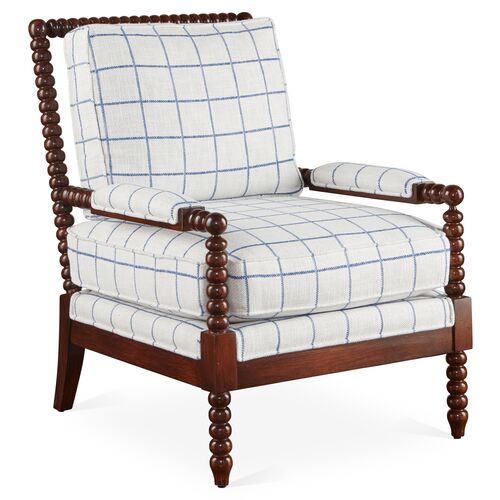 Bankwood Accent Chair, Light Blue Plaid~P77308879