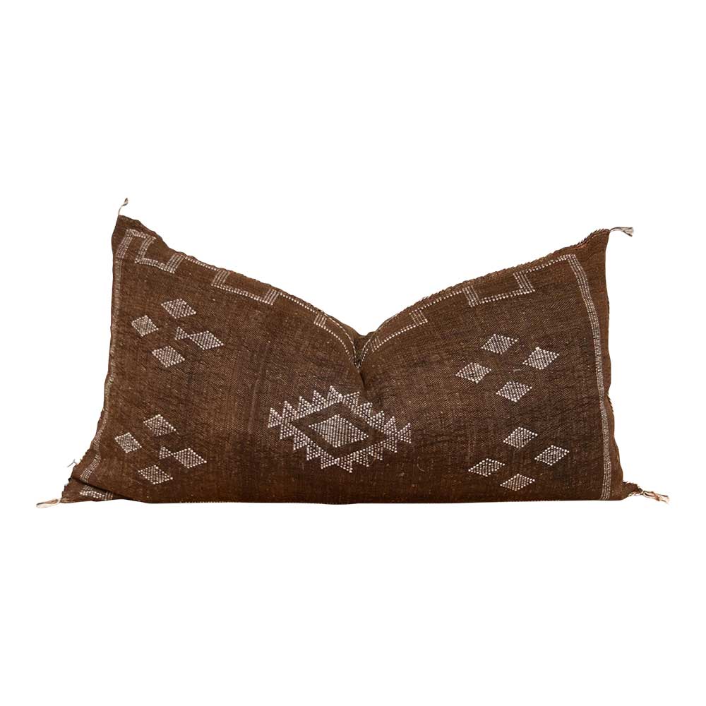 Long Midnight Umber Moroccan Silk Pillow Long Midnight Umber Moroccan Silk Pillow~P77702709