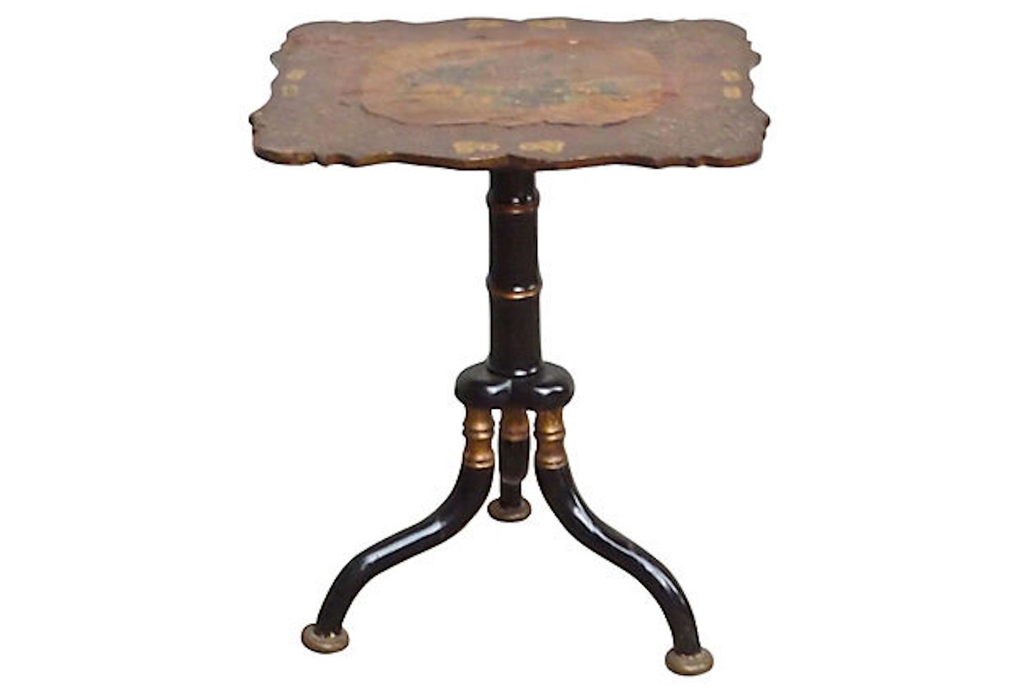Antique Side Table w/ Papier-Mâché~P77620595