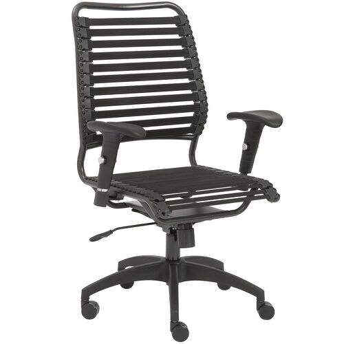 Bungie Comfort Flat High Back Office Chair, Black