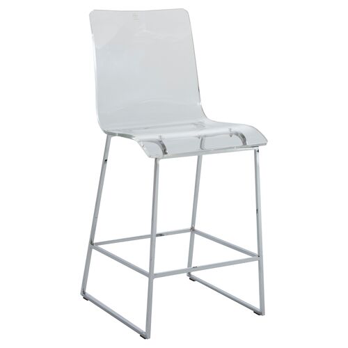 Audie Counter Stool, Silver/Clear~P77513474