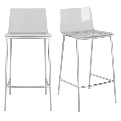 S/2 Dion Acrylic Counter Stools, Nickel~P77629291
