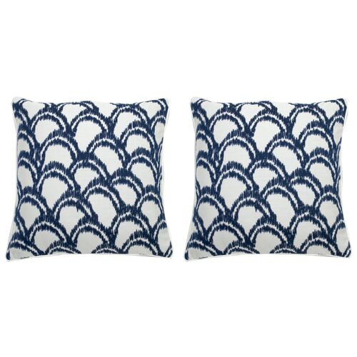 S/2 Alena Outdoor Pillows, Indigo~P77534642