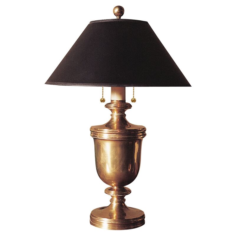 Urn Table Lamp, Brass/Black