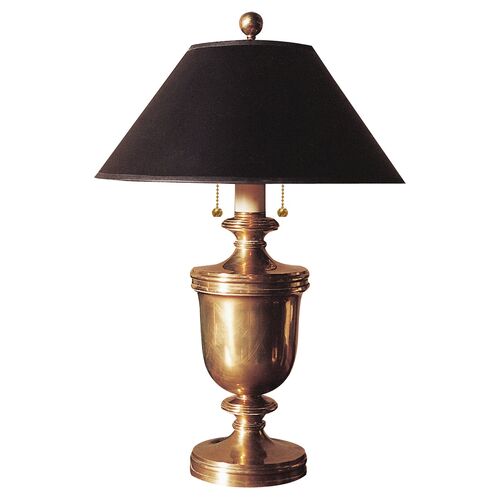 Urn Table Lamp, Brass/Black~P77164276