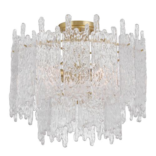 Libby Langdon Ackerly 3-Light Semi Flush Mount, Aged Brass