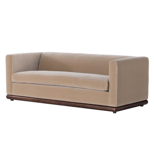 Ramona Velvet Sofa, Surrey Taupe