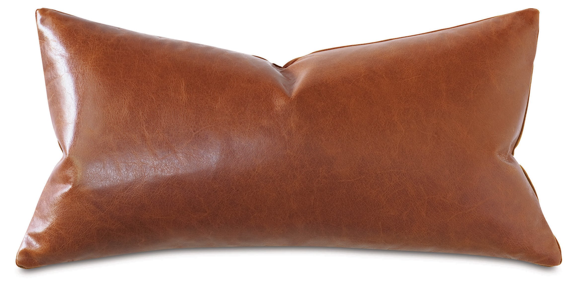 Cognac leather outlet lumbar pillow