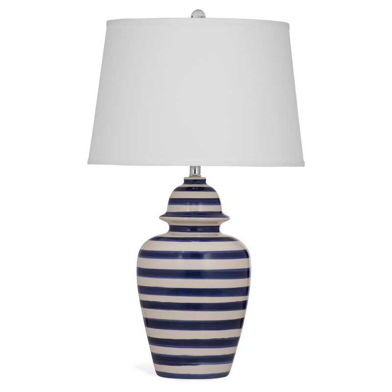 Striped Table Lamp, Blue