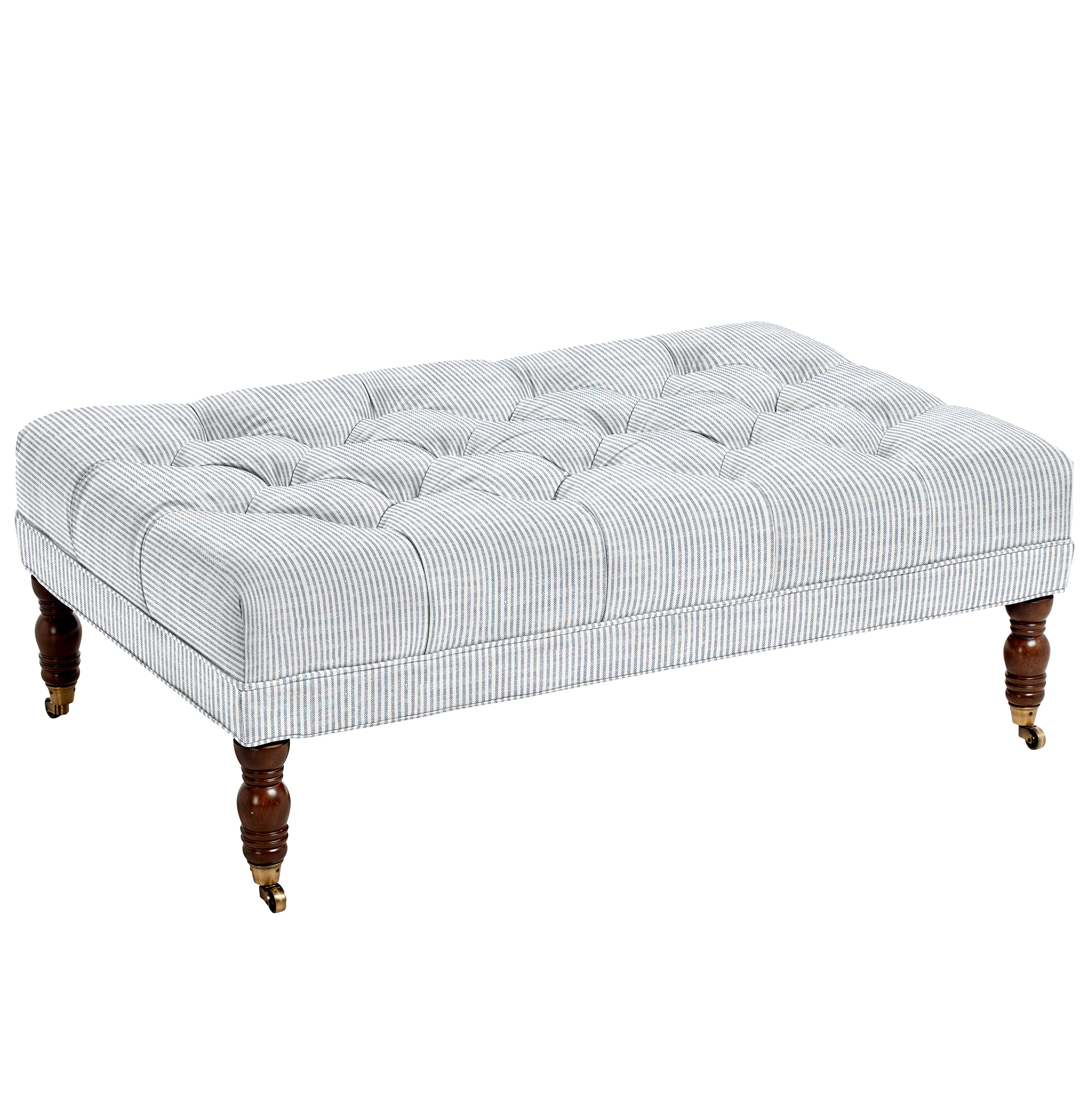 Anna Cocktail Ottoman, Inside Out Ticking Stripe | One Kings