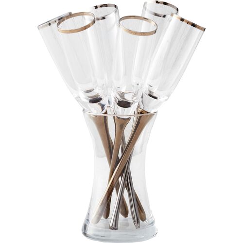 S/6 Salud Toasting Flutes, Silver~P77654243