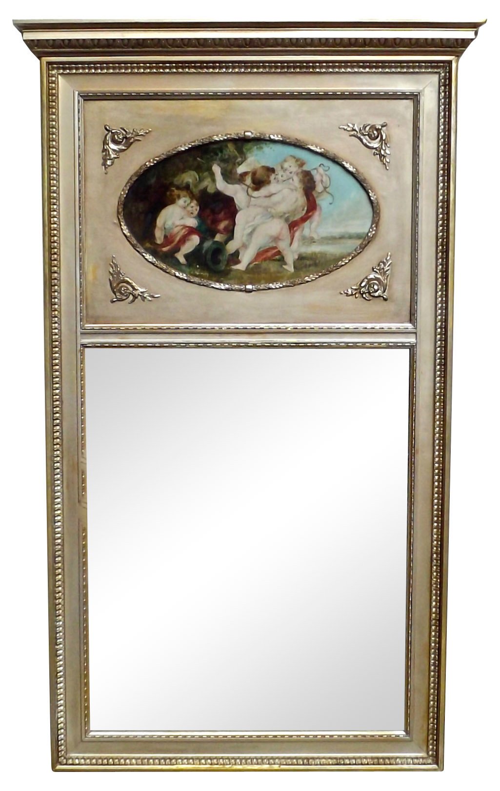 Cherub Oil Painting Trumeau Mirror~P76826711