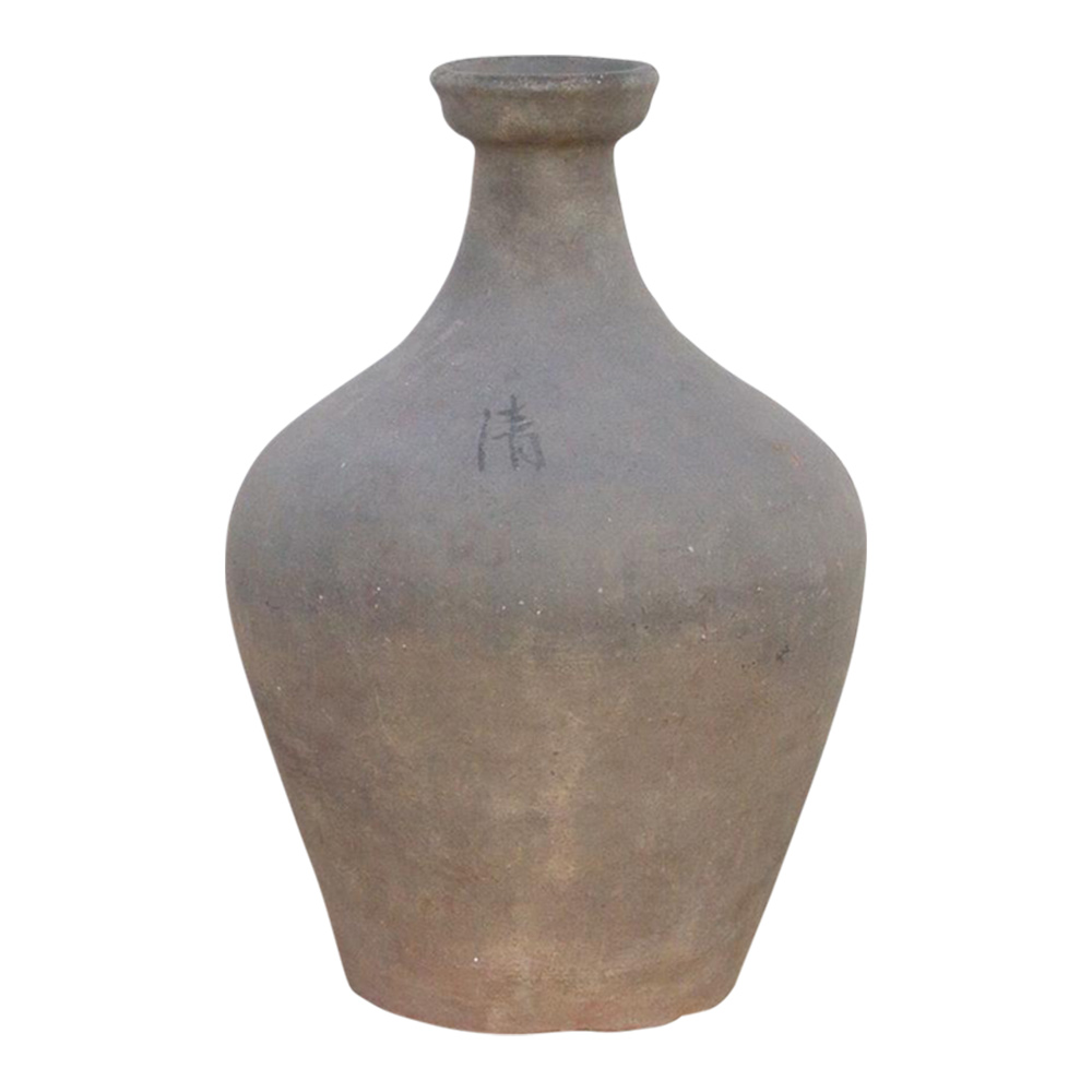 Oxidized Gray Terracotta Amphora Vase~P77666000