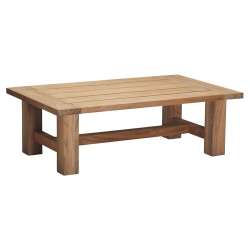 Croquet Outdoor Teak Coffee Table, Natural~P77444612