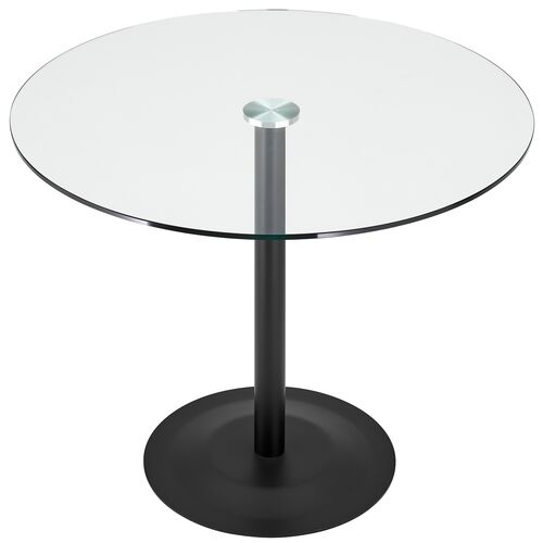 Celestia 36" Glass Bistro Dining Table, Black