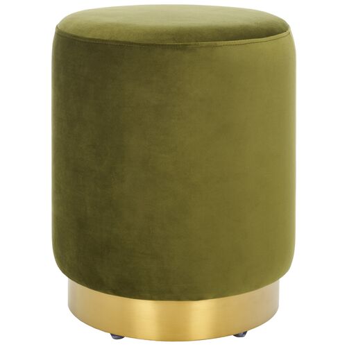Lairen Performance Velvet Ottoman Lairen Performance Velvet Ottoman