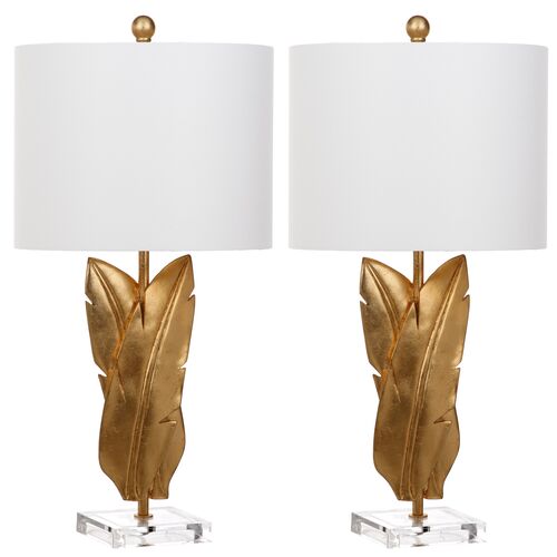 S/2 Decapua Table Lamps, Gold~P60344540
