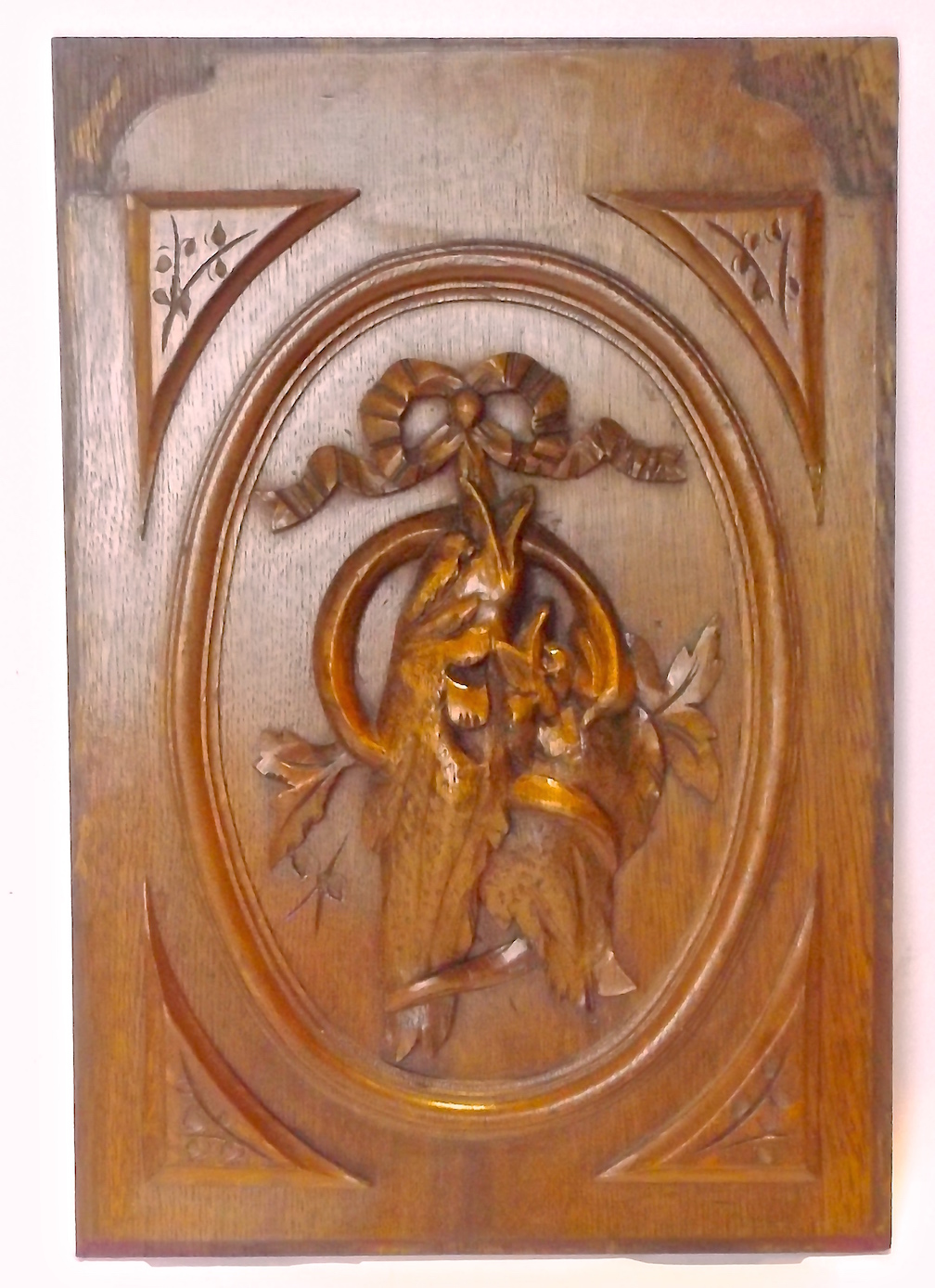 Antique Carved Nature Morte Wall Panel