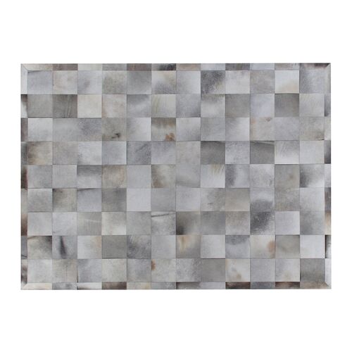 Stitched Blocks Hide, Silver