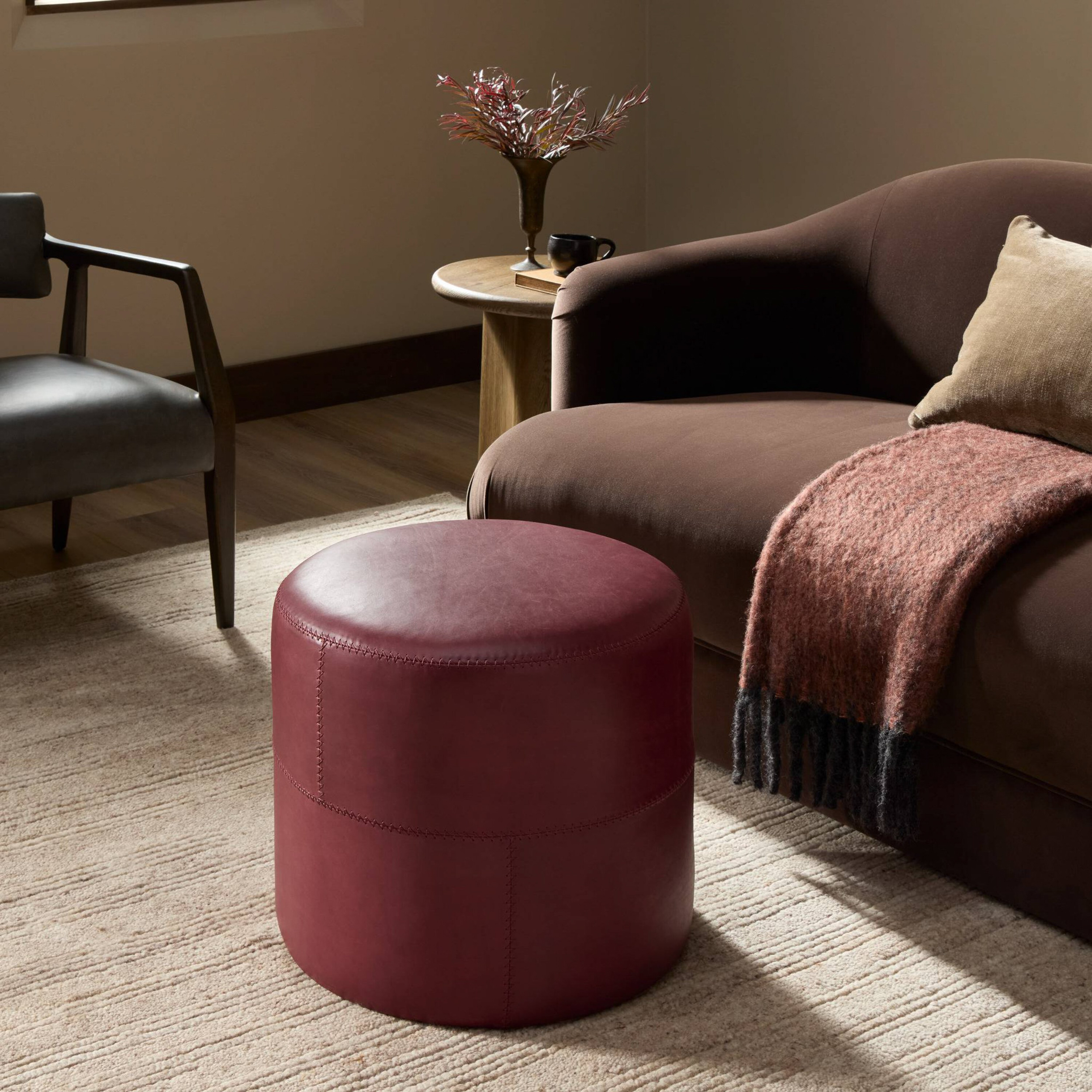 Springbok Hide Cube Ottoman, Brown | One Kings Lane