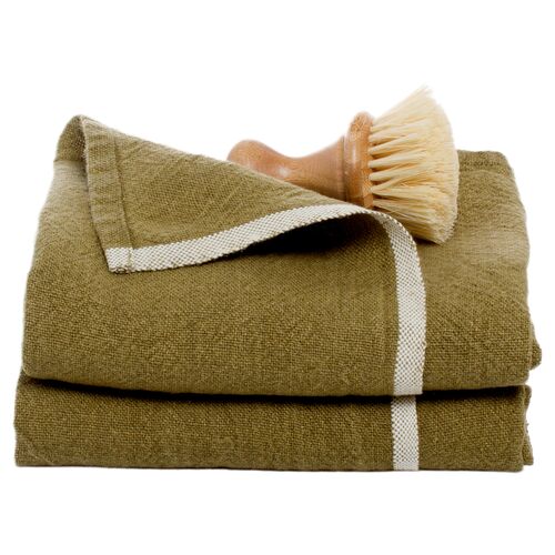 Chunky Linen Towels, Set of 2