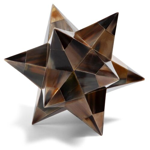 Stellated Dodecahedron Horn Objet, Brown~P77562828