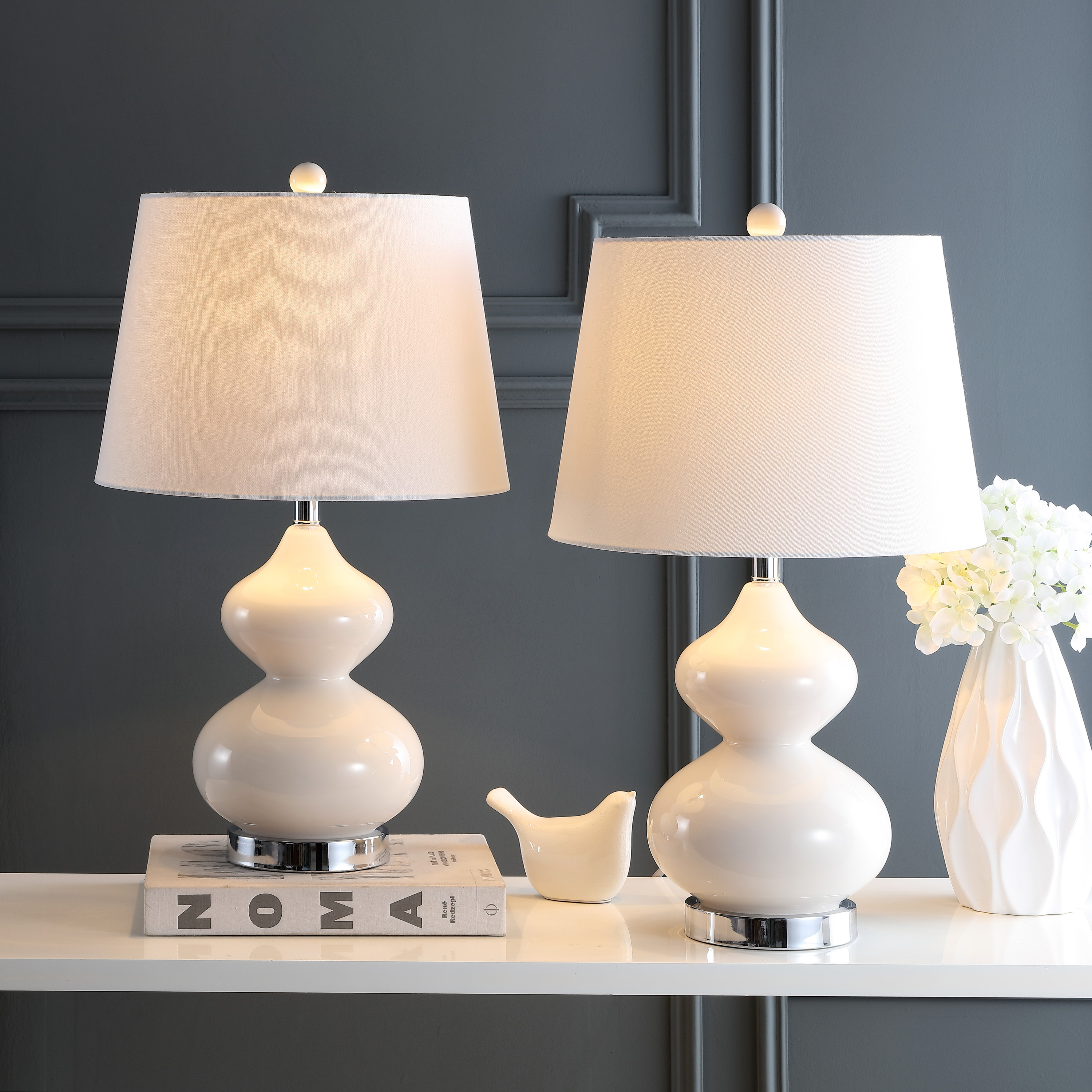Bethany Table Lamp Set, Navy Blue | One Kings Lane