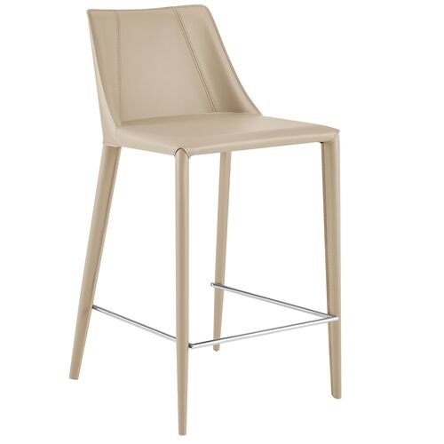 Leris Faux Leather Counter Stool, Taupe