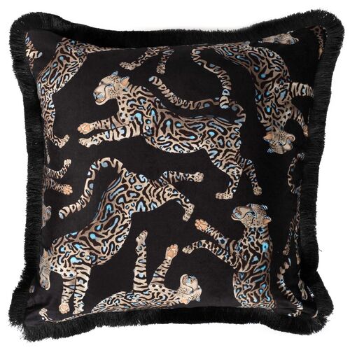 Cheetah Kings 24x24 Pillow, Starry Night Velvet~P77589393