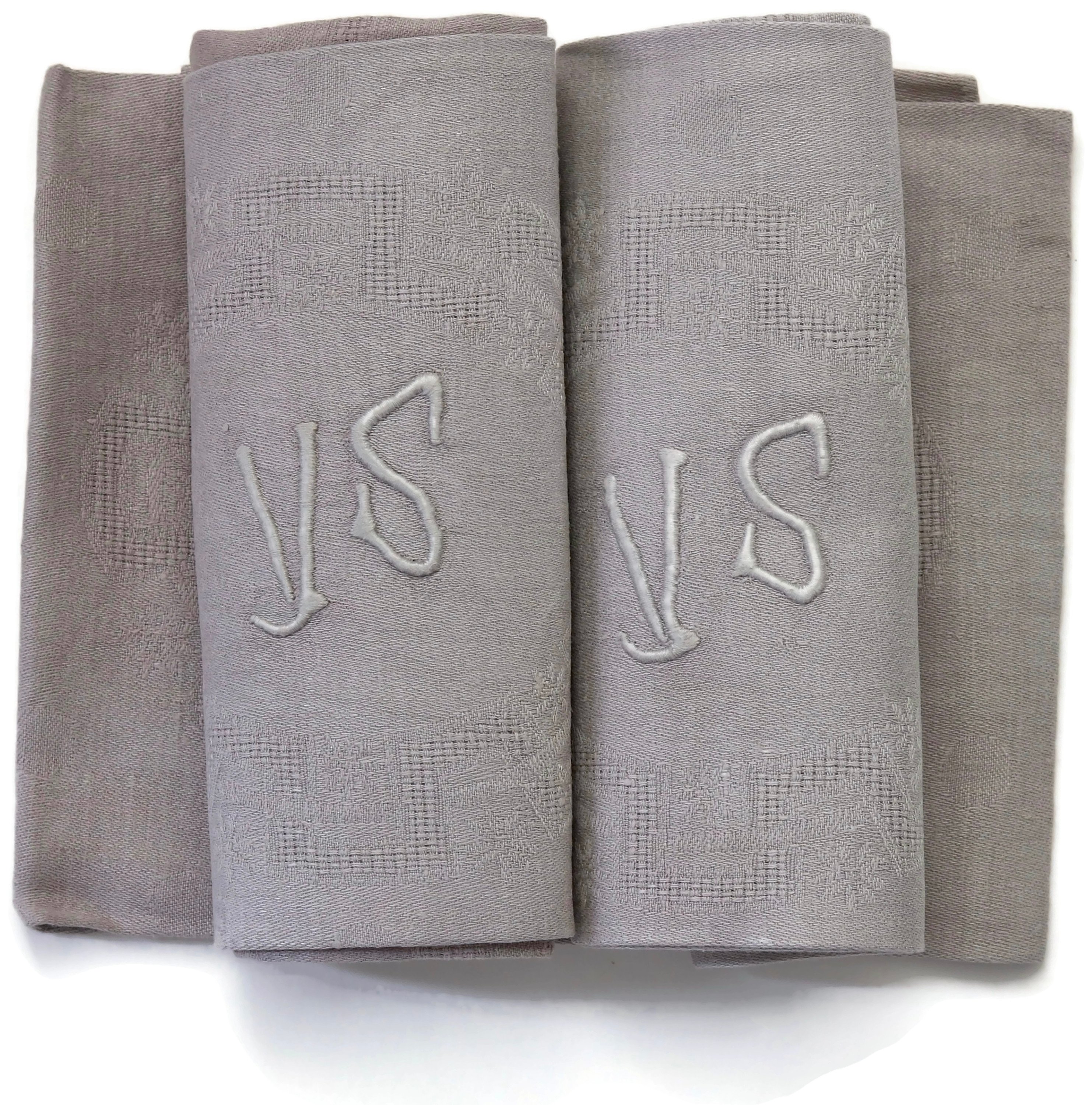 1920s French Linen "VS" Napkins, S/10~P77602566