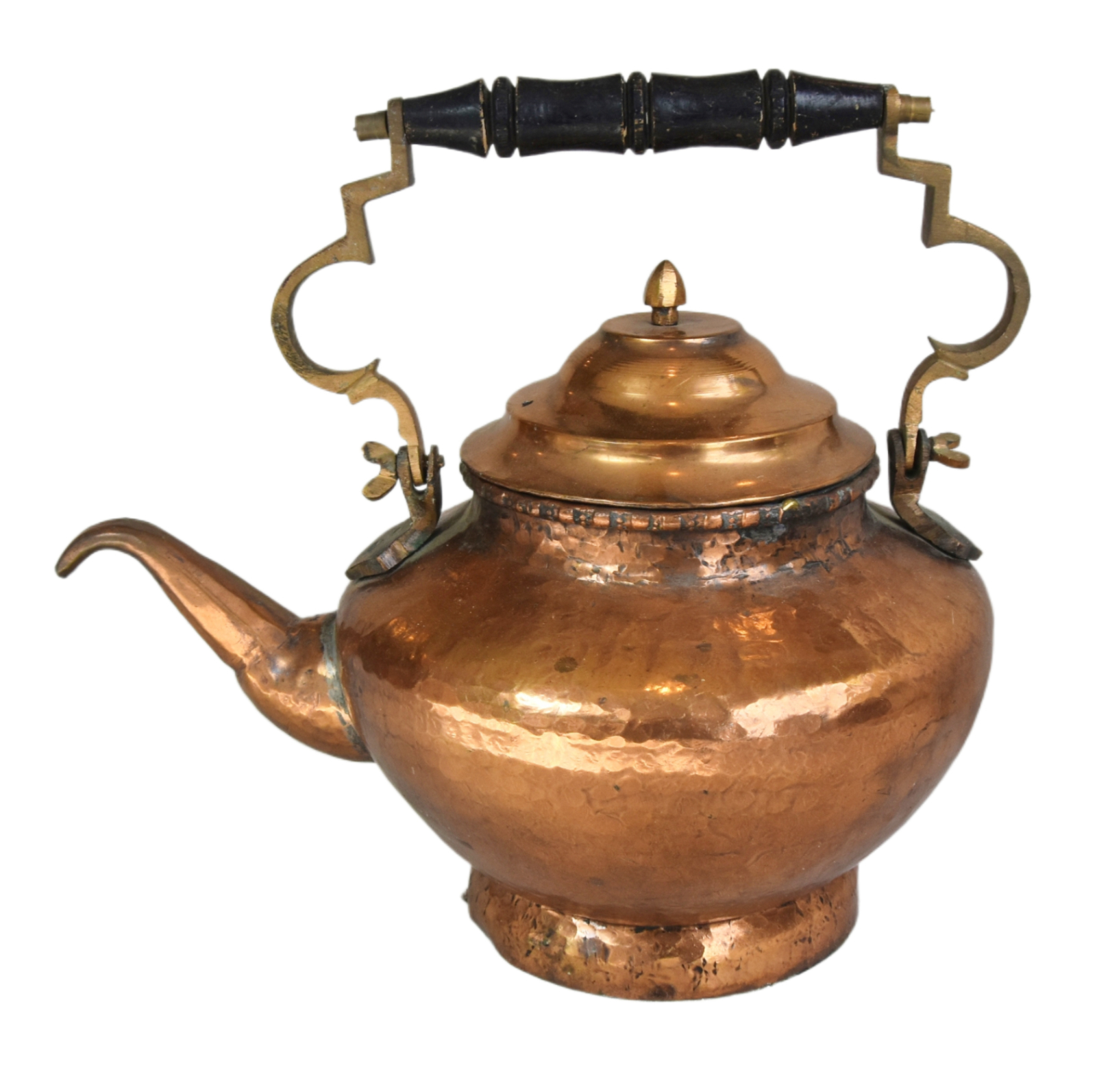 Antique Hammered Copper Tea Kettle Pot~P77678773