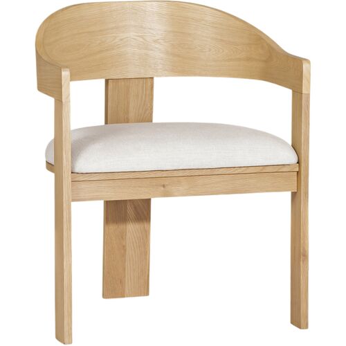 Marloe Performance Dining Arm Chair, Light Oak/Dove Linen Marloe Performance Dining Arm Chair, Light Oak/Dove Linen