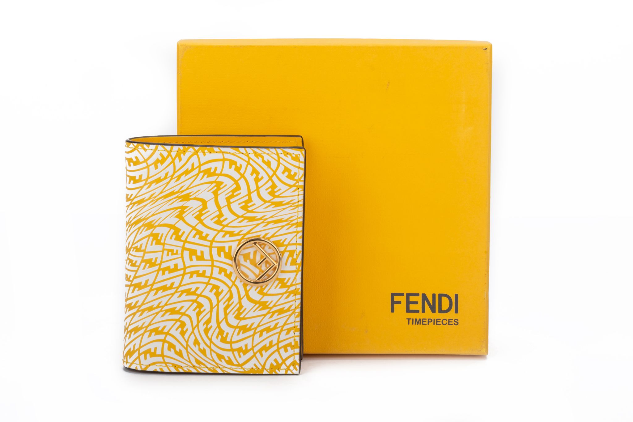 Fendi BNIB Yellow/White Vertigo Wallet~P77657703