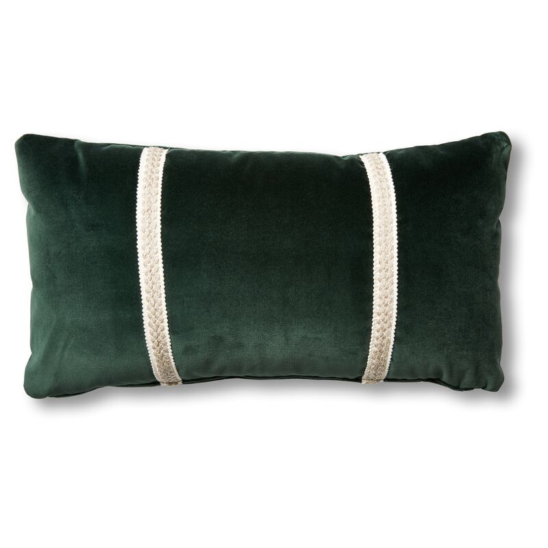 Mallory 12x23 Lumbar Pillow, Forest Velvet