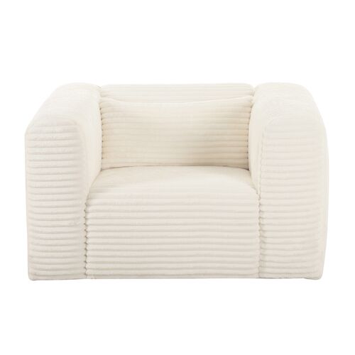 Phoenix Oversized Armchair, Cream Corduroy Performance