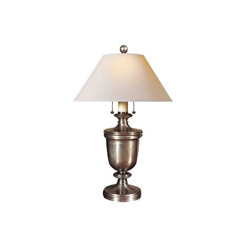 Urn Table Lamp, Nickel/Natural~P76866140