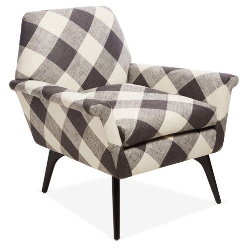 Rowan Accent Chair, Black/White Plaid~P77497550