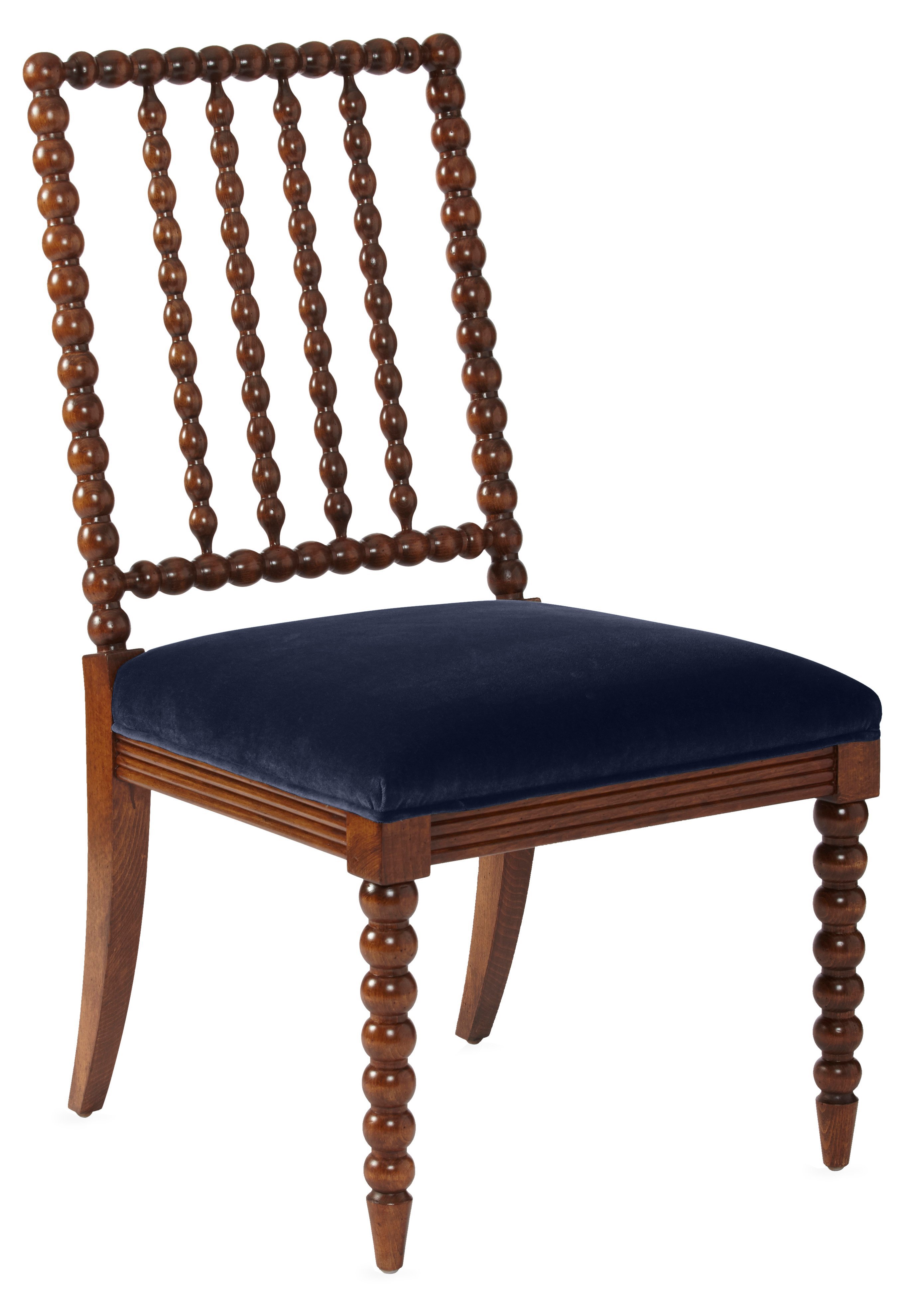 Navy spindle online chair