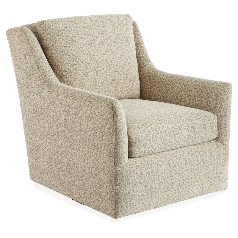 Eckford Swivel Chair, Ivory/Gray