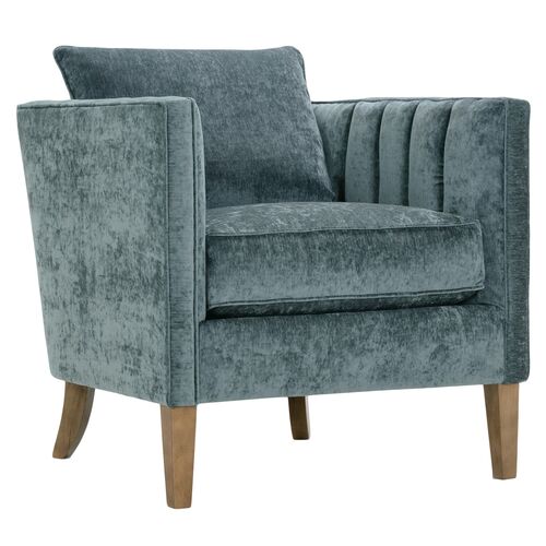 Mae Velvet Accent Chair, Adriatic Green