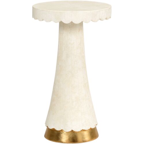 Puttick Agate Side Table, Cream/Gold