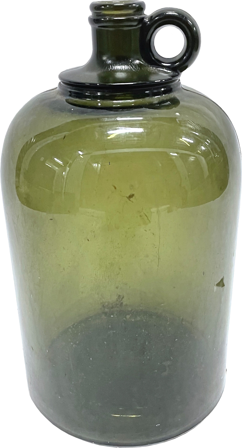 Medium Antique Green Glass Jug~P77623449