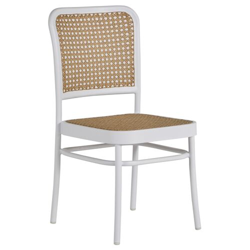 Bordeaux Outdoor Side Chair, White/Natural~P77619676