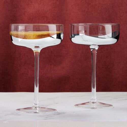 Wave Champagne Coupes, Set of 2