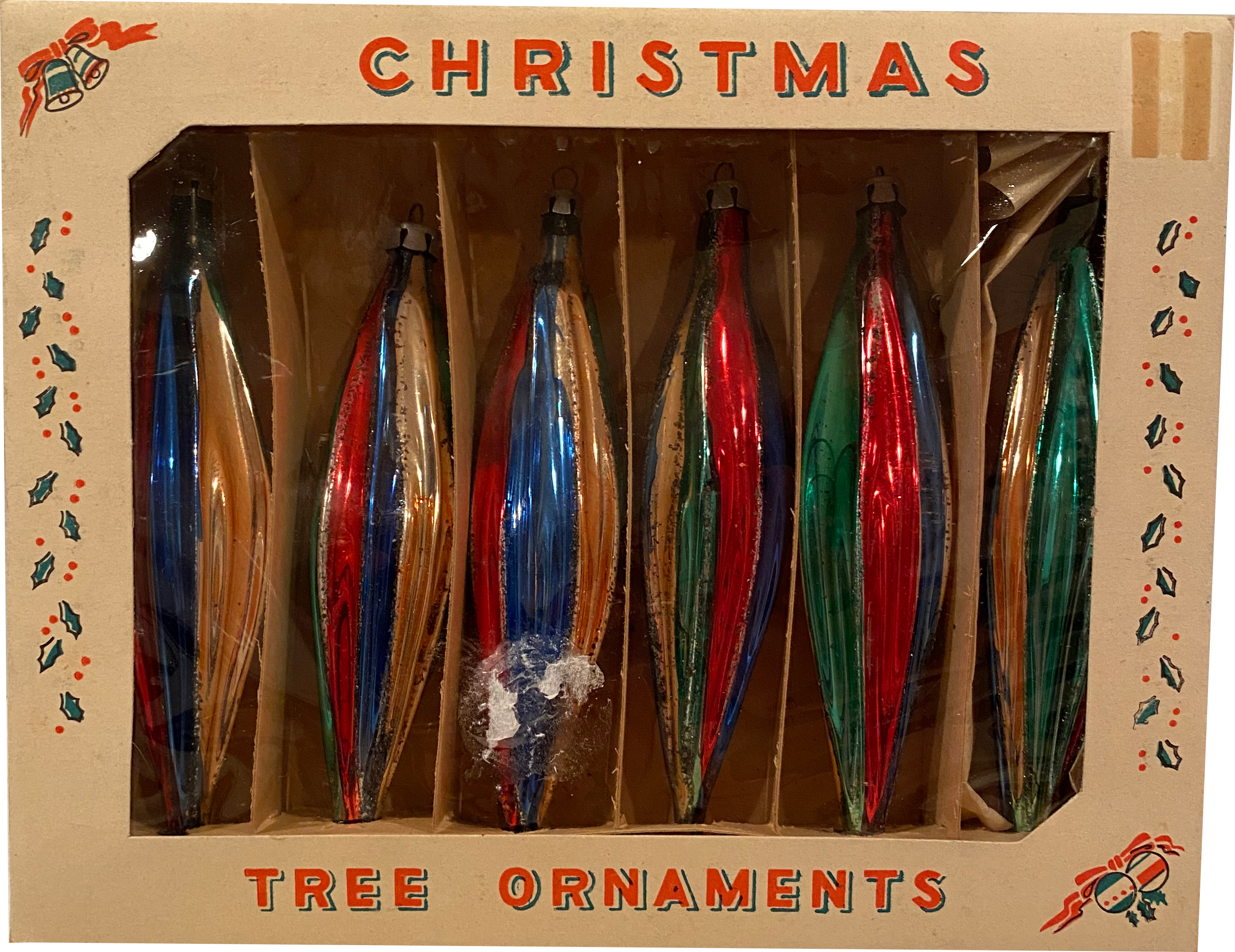 Colorful Striped Teardrop Ornaments S/6~P77632690