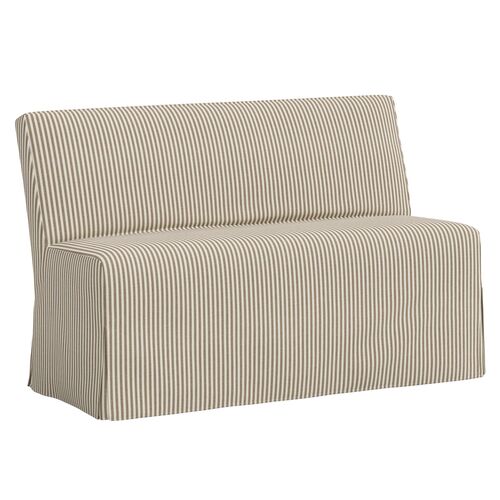 Lindy Slipcover Dining Banquette, Jane Stripe